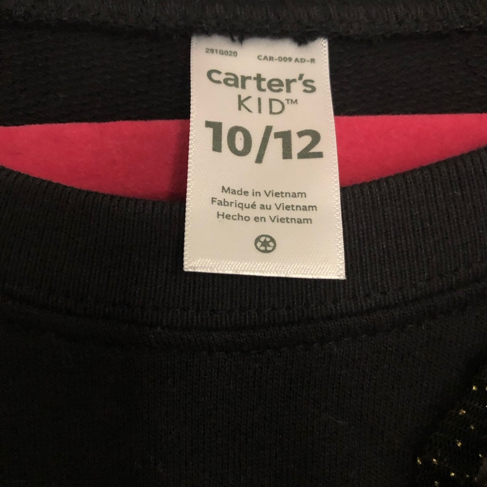 Carters kids NWOT black with glittery tulle skirt dress girls size 10/12 large - Picture 5 of 8